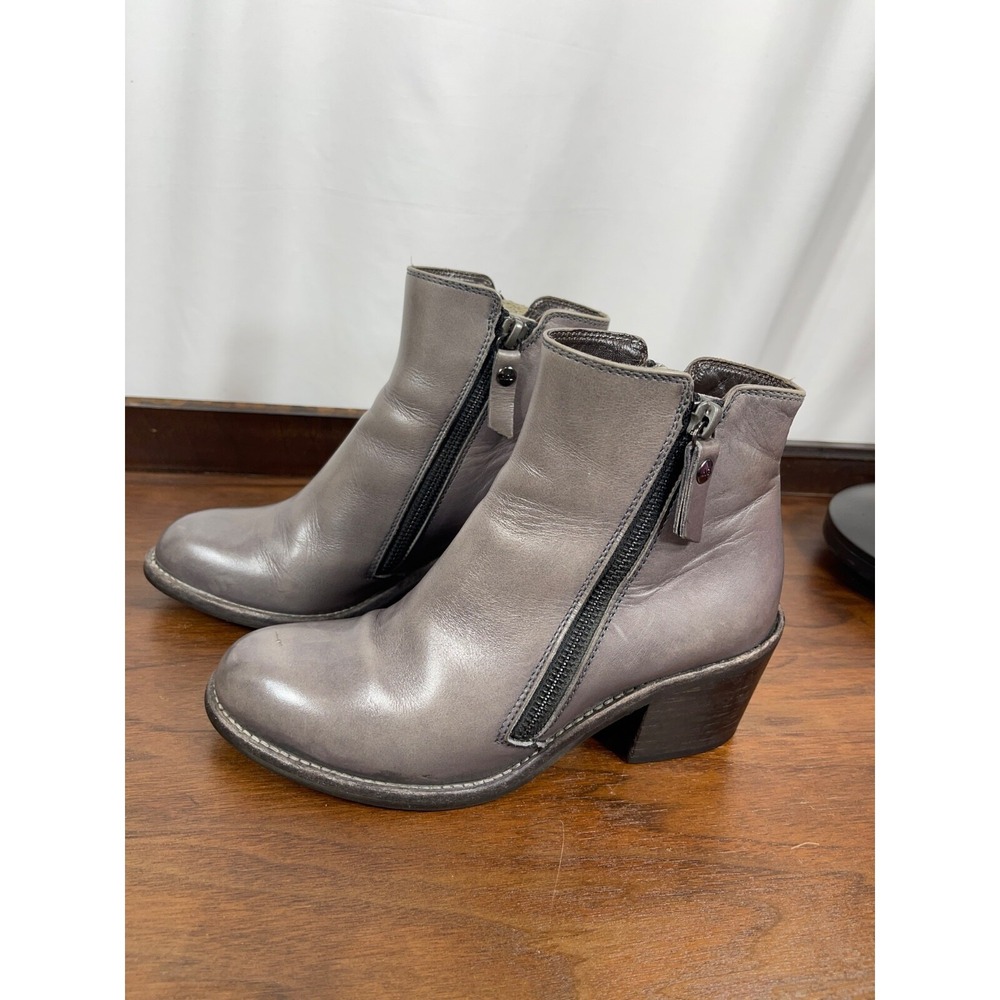 Women AGL Attilio Giusti Leombruni Gray Leather Ankle Boots US 5 /EU35 Designer